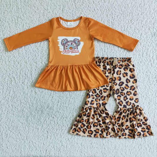 (Promotion)Girls fall pumpkin outfits     GLP0115