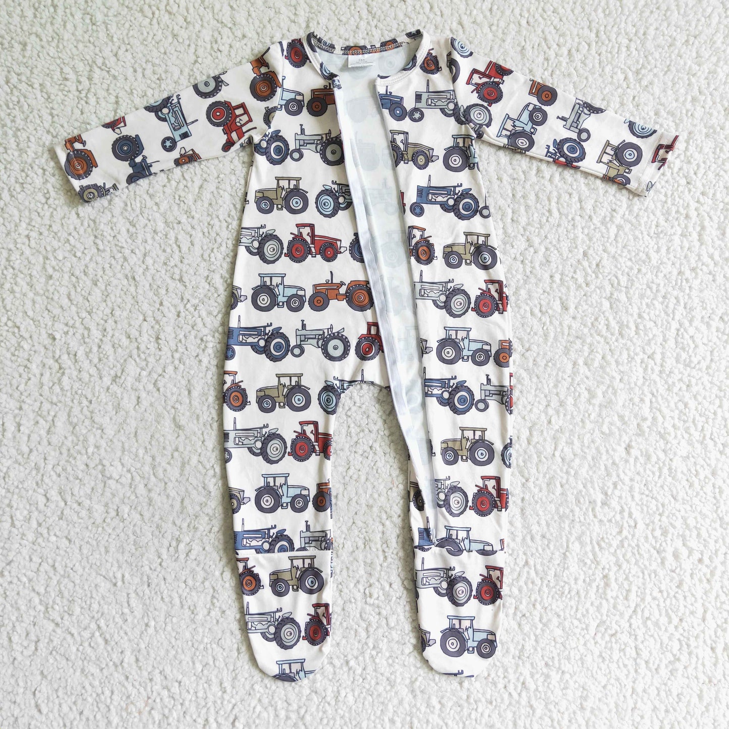 (Promotion)Baby boys Tractor footed fall sleeper romper LR0072