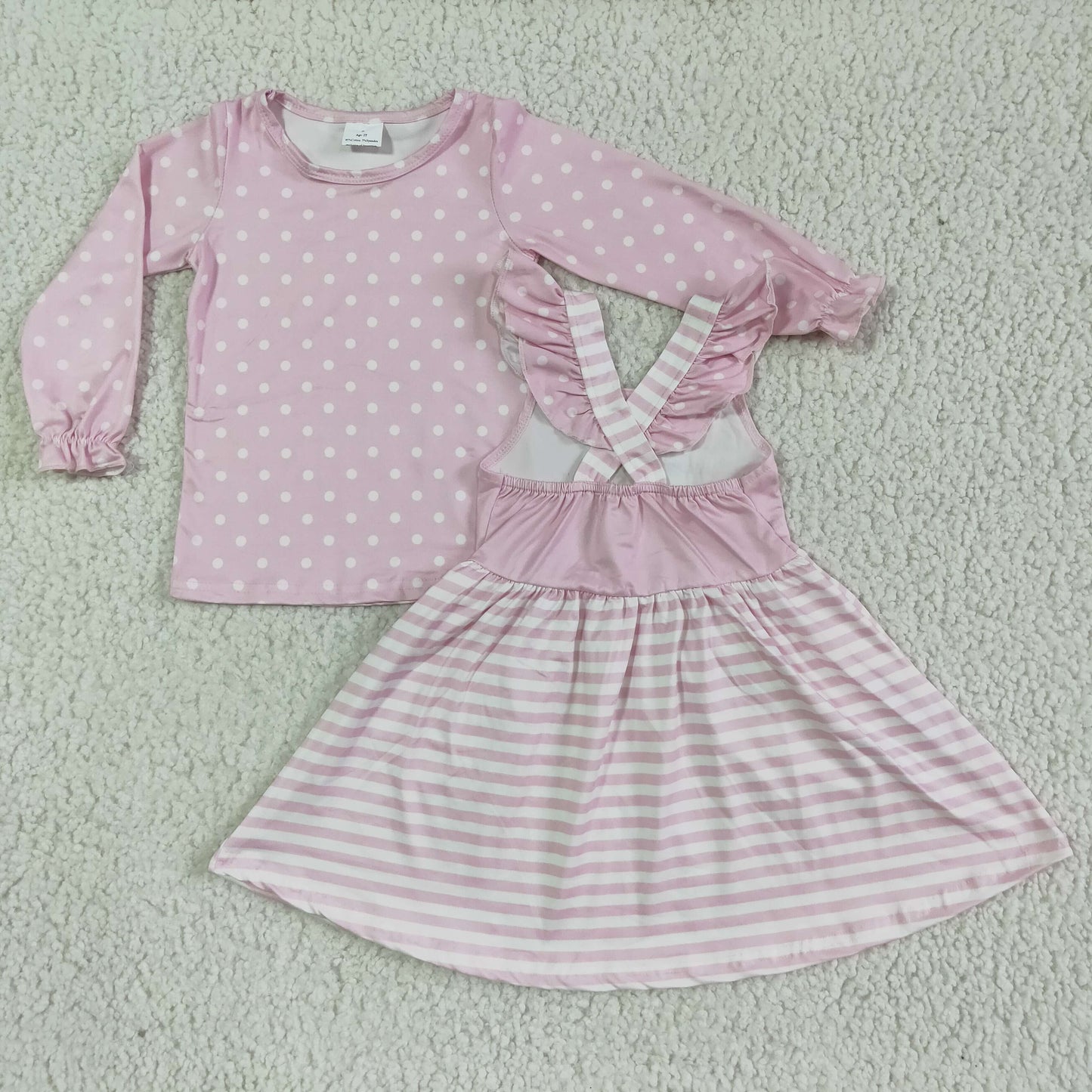 Girls pink Christmas outfits GLD0087