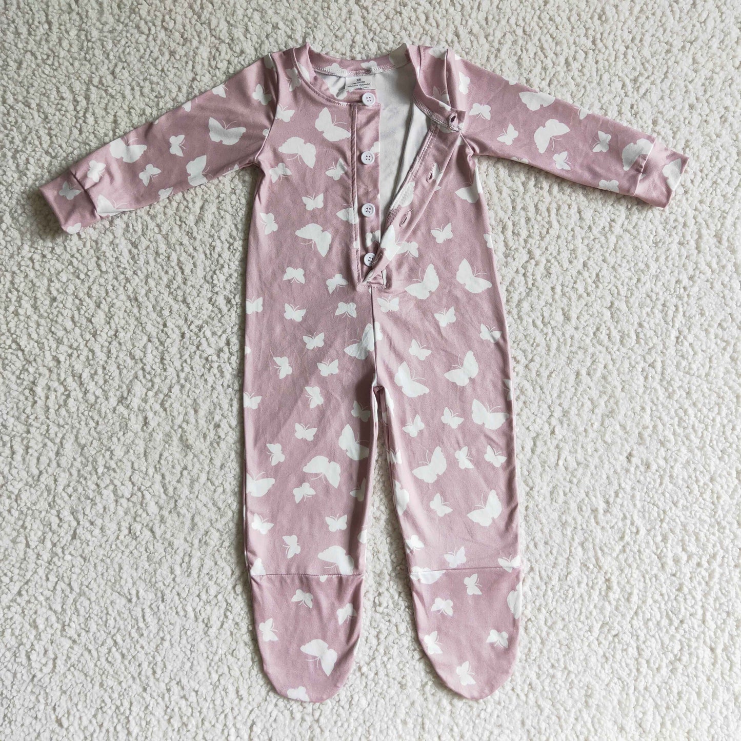 (Promotion)Baby girls FOOTED fall romper LR0118