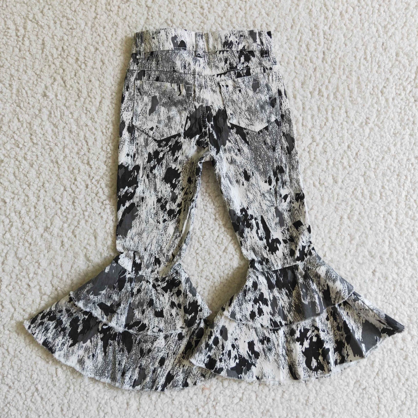 Grey denim bell bottom jeans P0023