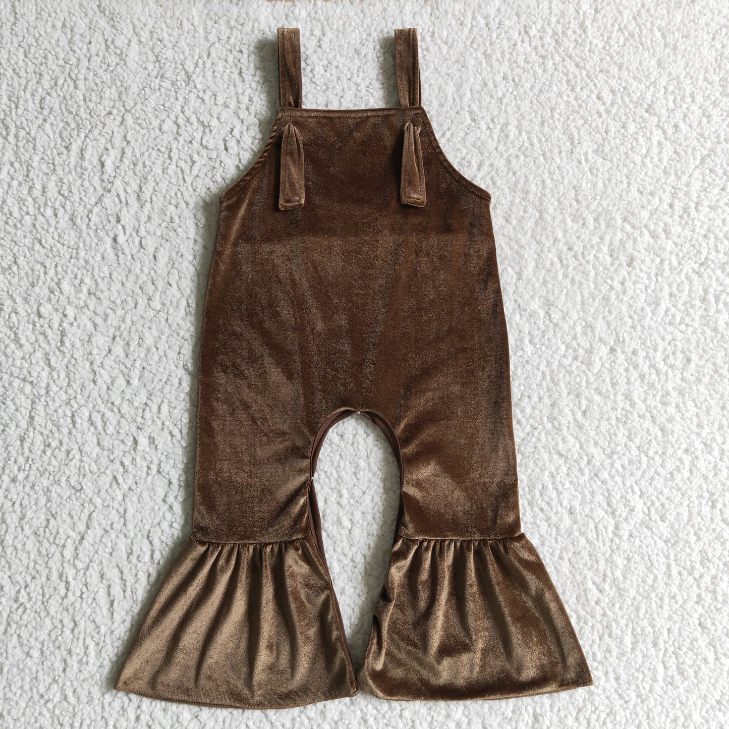Baby Girls brown velvet romper SR0090