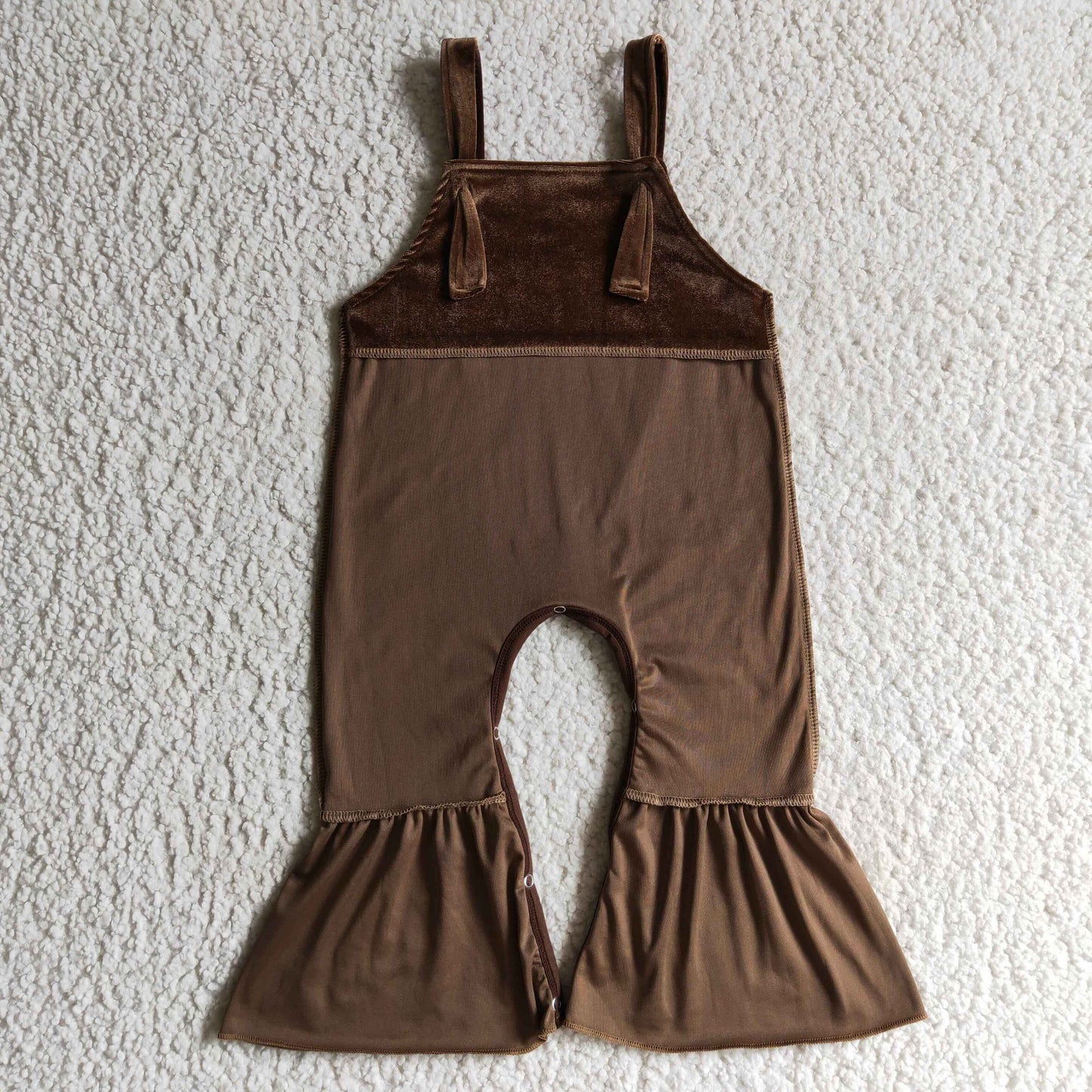 Baby Girls brown velvet romper SR0090