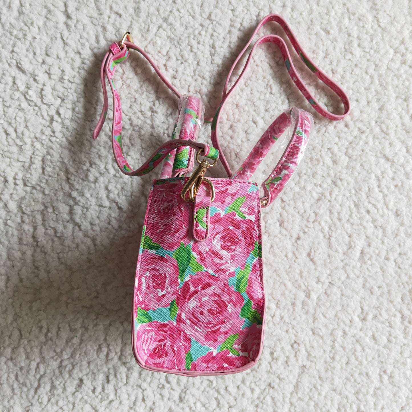 Pink flora print girls bag BA0024