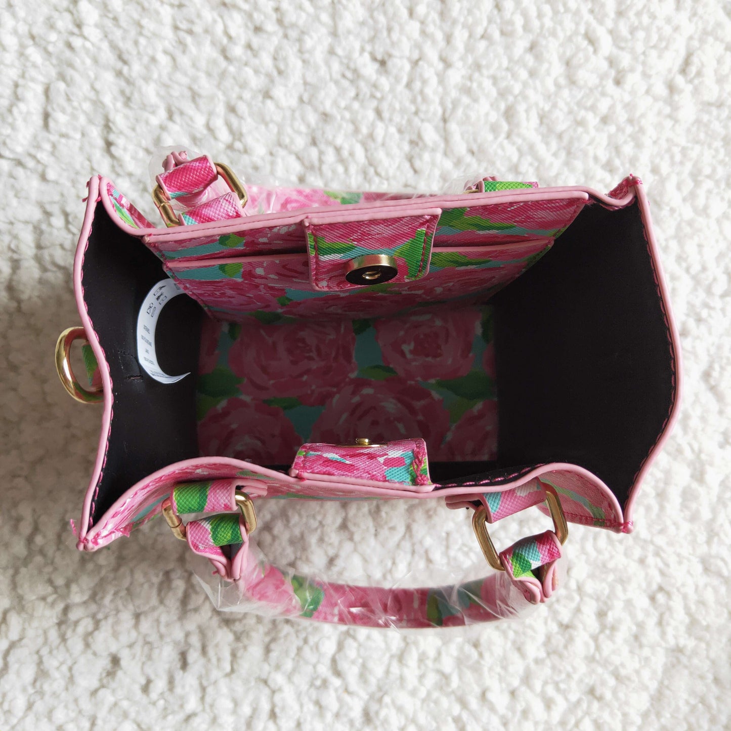 Pink flora print girls bag BA0024