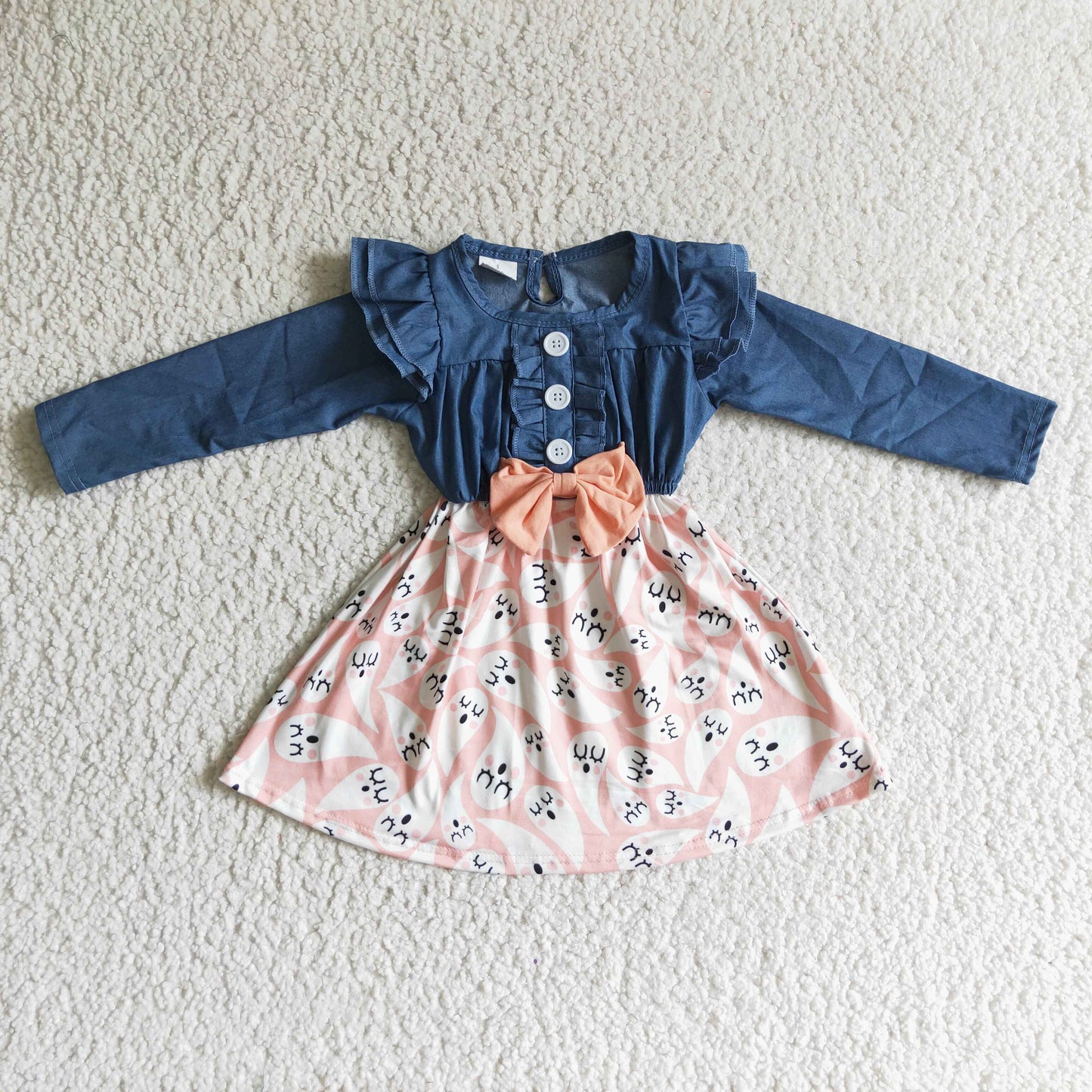 Girls long-sleeved Hallowmas dress GLD0044