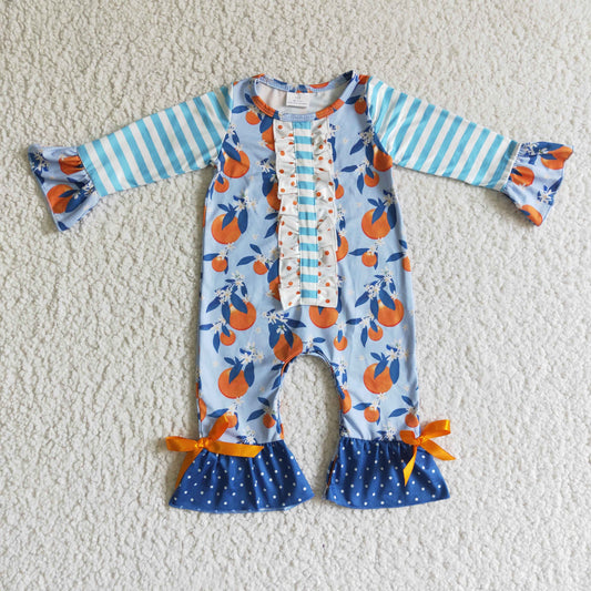 Girls long sleeve blue romper   LR0172