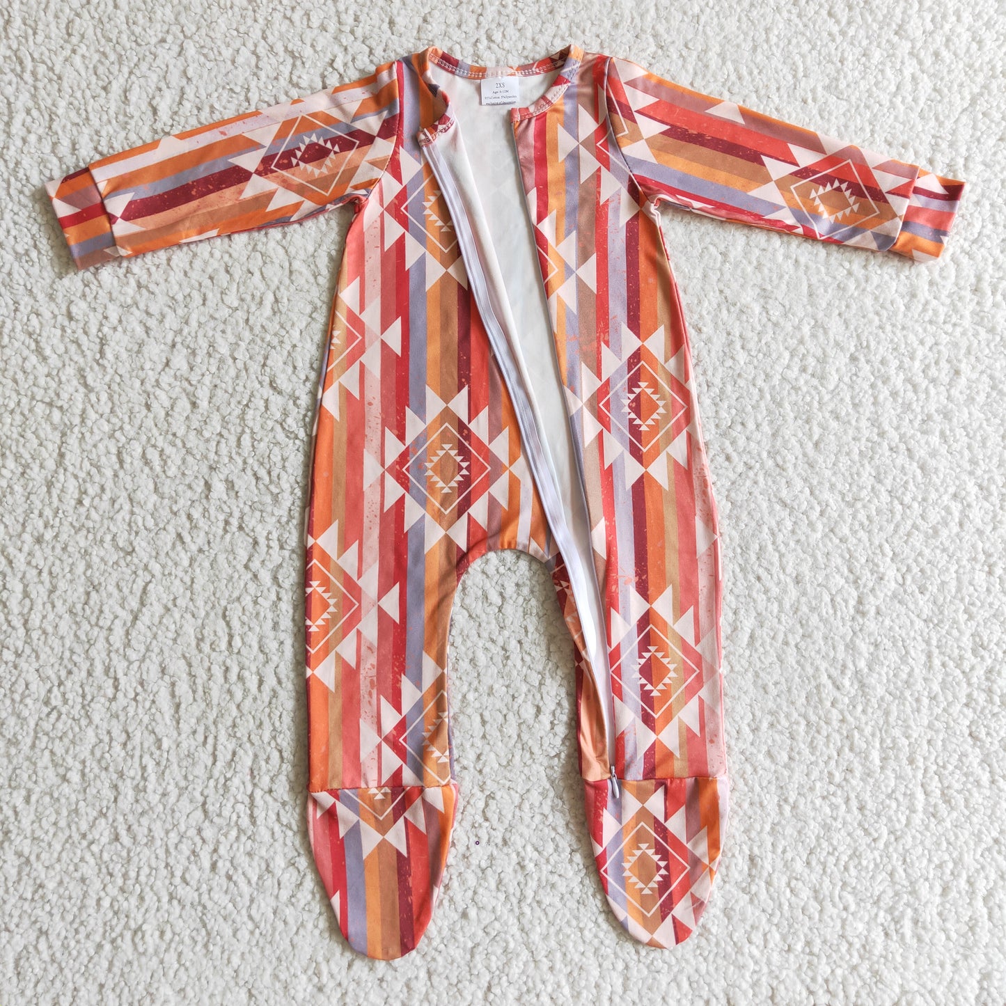 (Promotion)Baby long sleeve footed aztce western romper LR0168