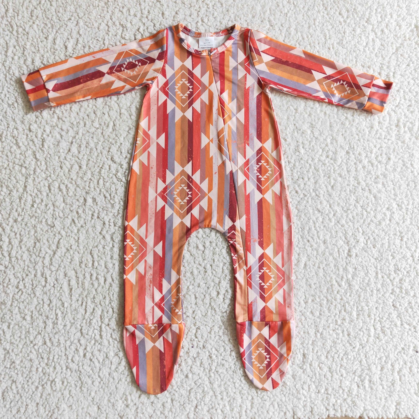 (Promotion)Baby long sleeve footed aztce western romper LR0168