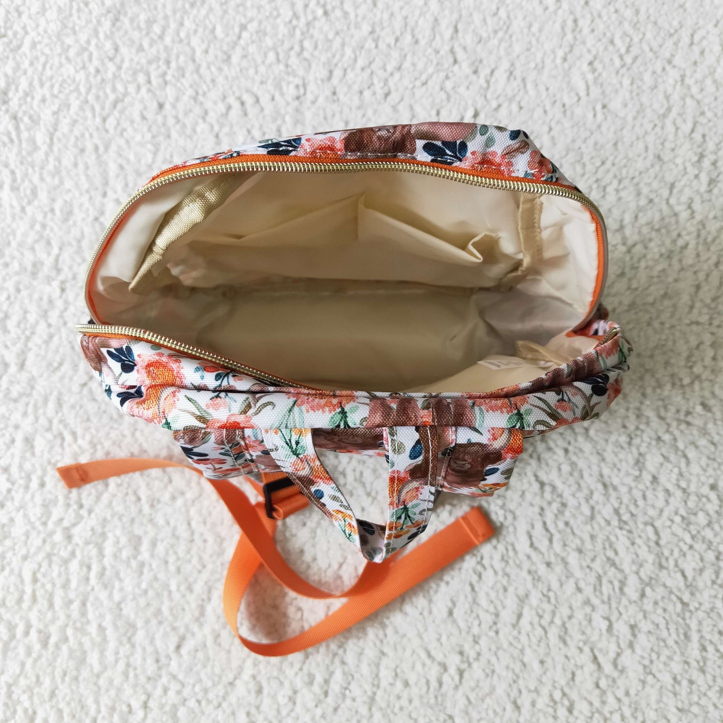 Orange flora highland cow print Bag BA0027