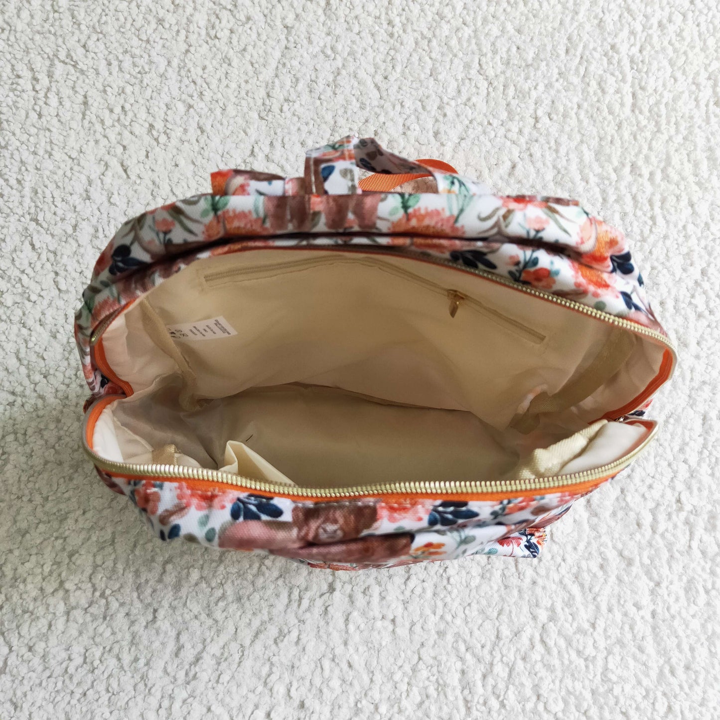 Orange flora highland cow print Bag BA0027
