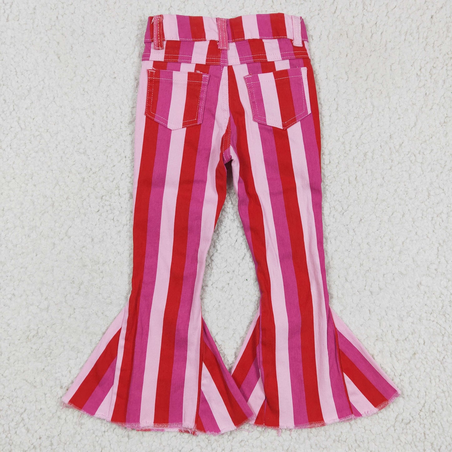 Bell bottom stripes print Valentine's Day jeans P0043