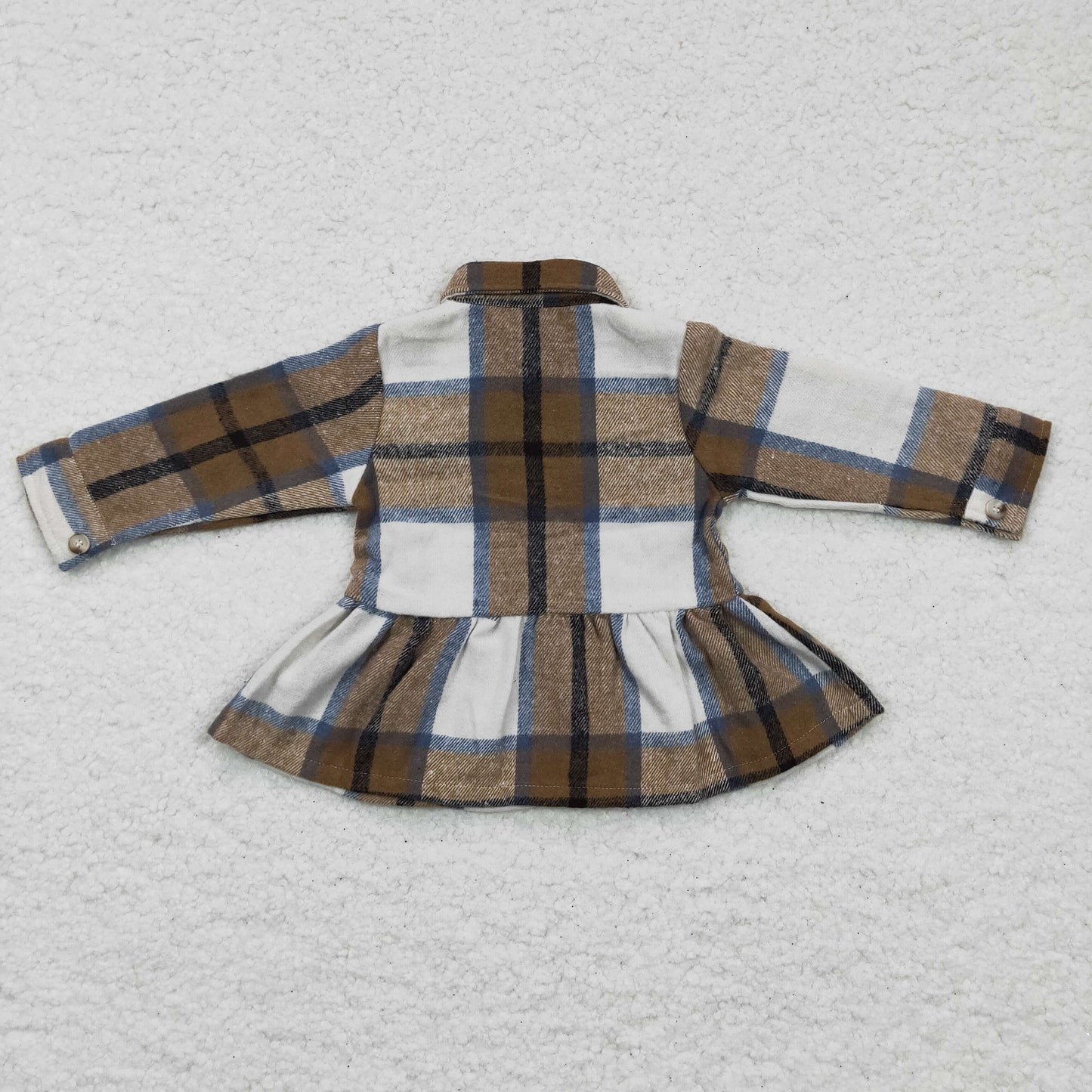 Girls cotton winter plaid button shirt GT0089