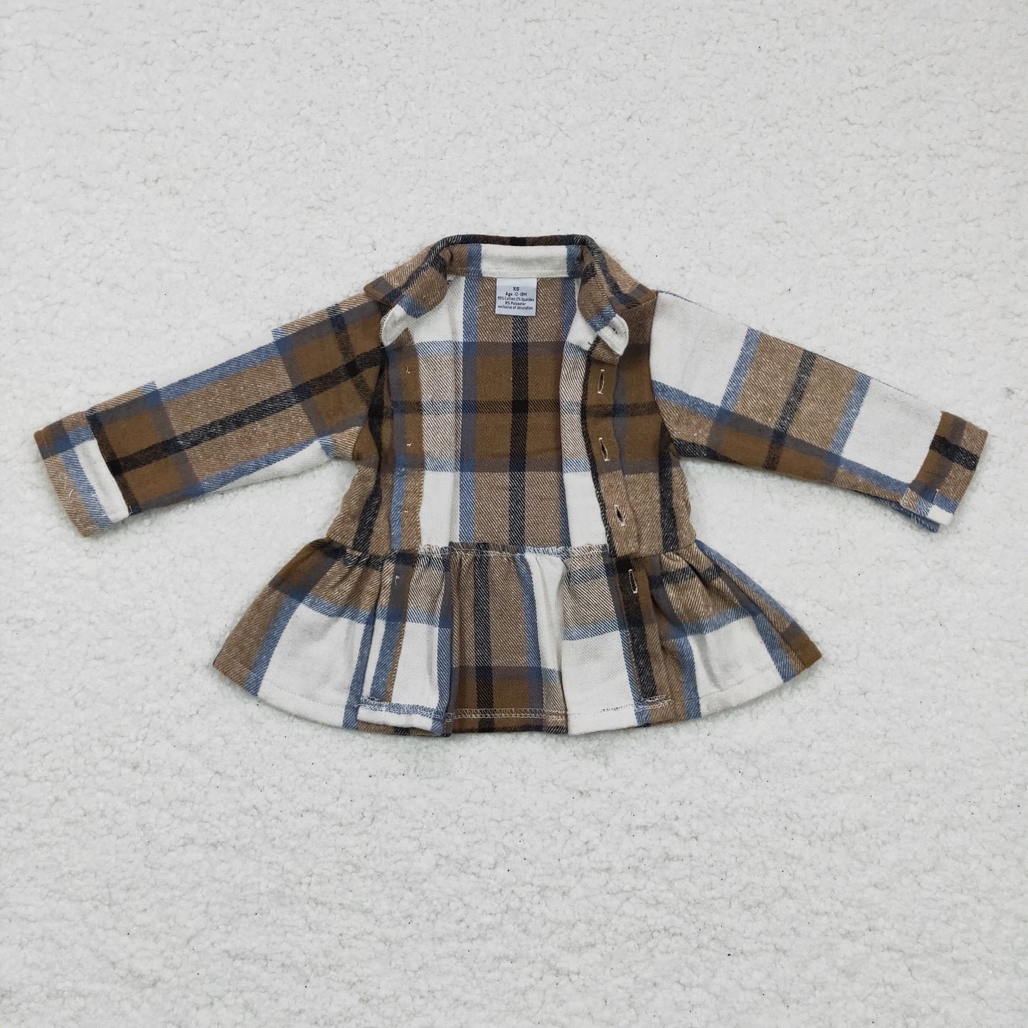 Girls cotton winter plaid button shirt GT0089