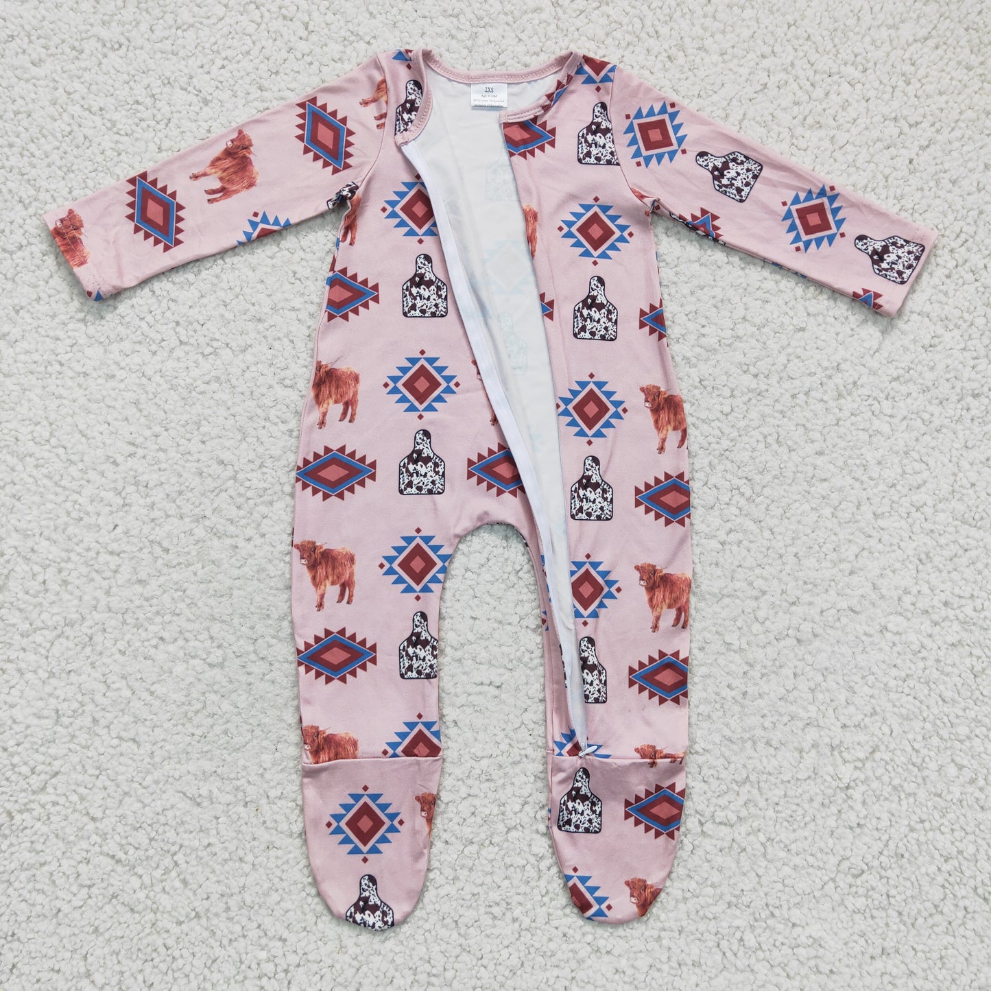 Girls winter FOOTED romper LR0224