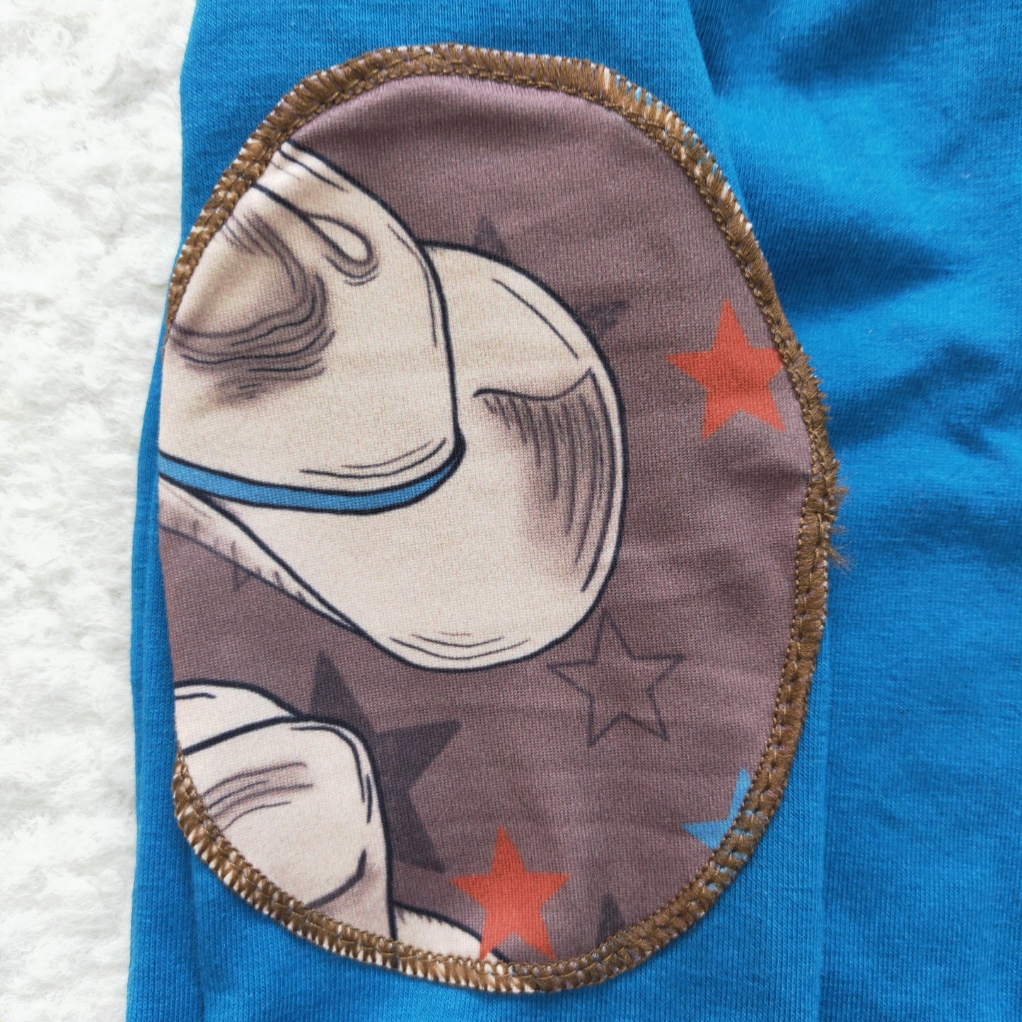 (Promotion)Boys western design blue zipper pullover top BT0101