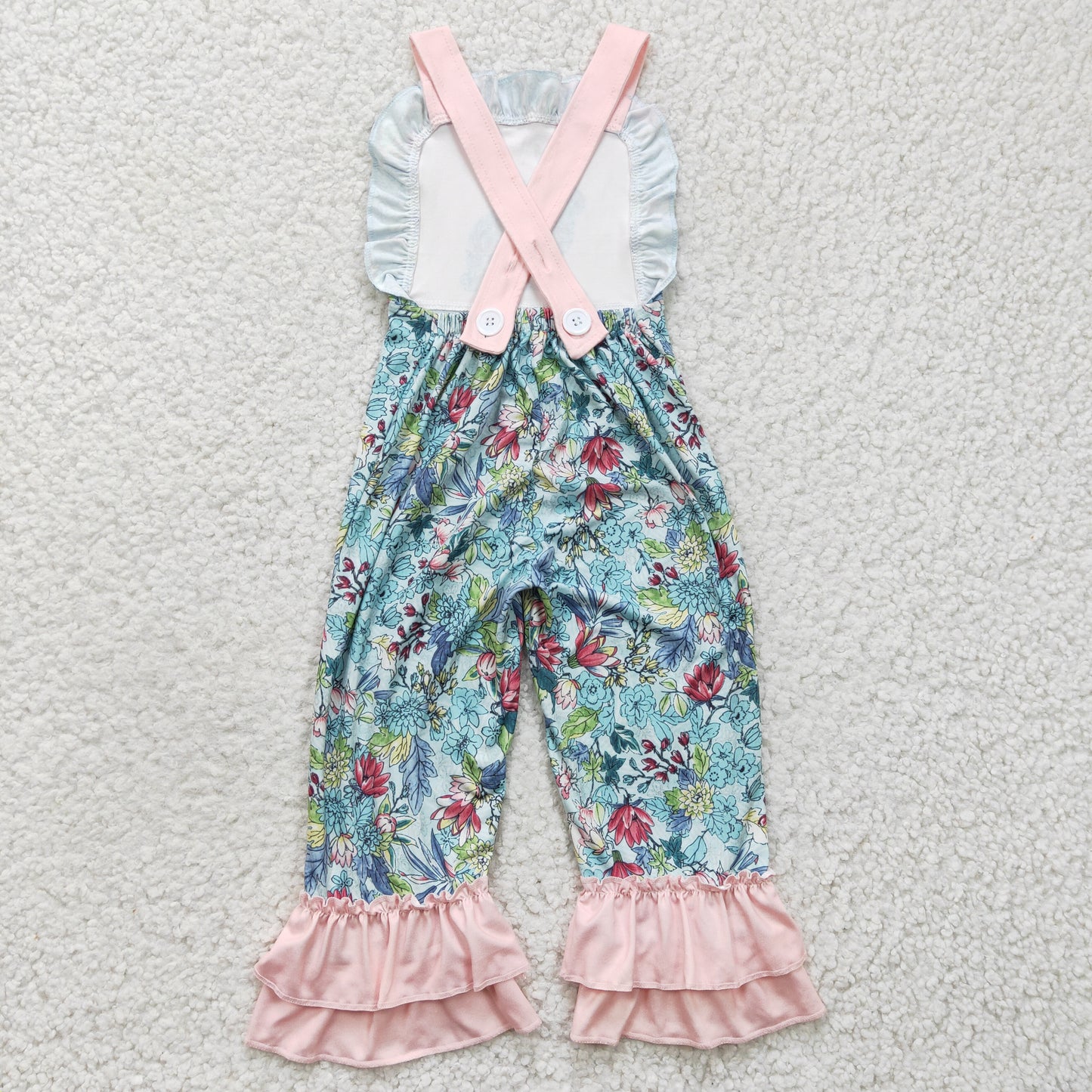 Girls flowers print bunny Easter jumpsuit SR0164