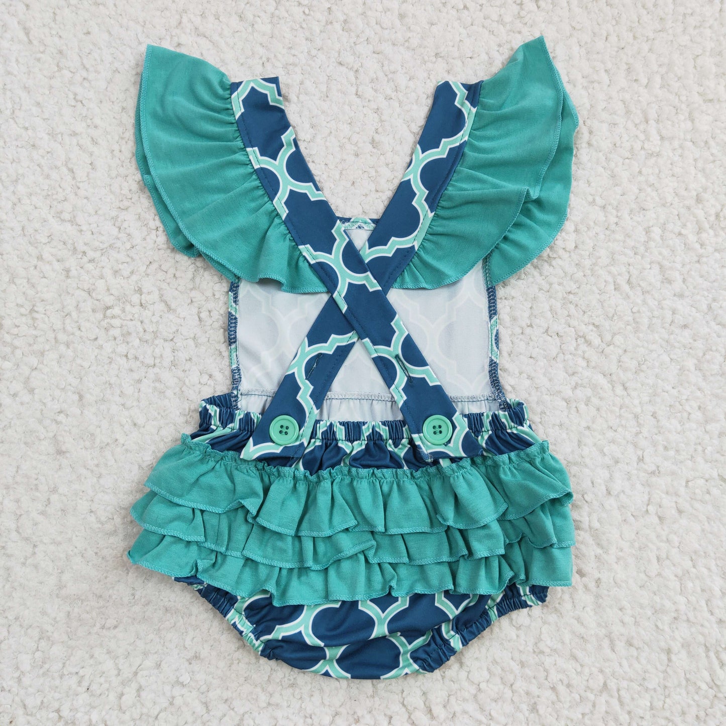Baby girls green bubble summer romper C8-1-1