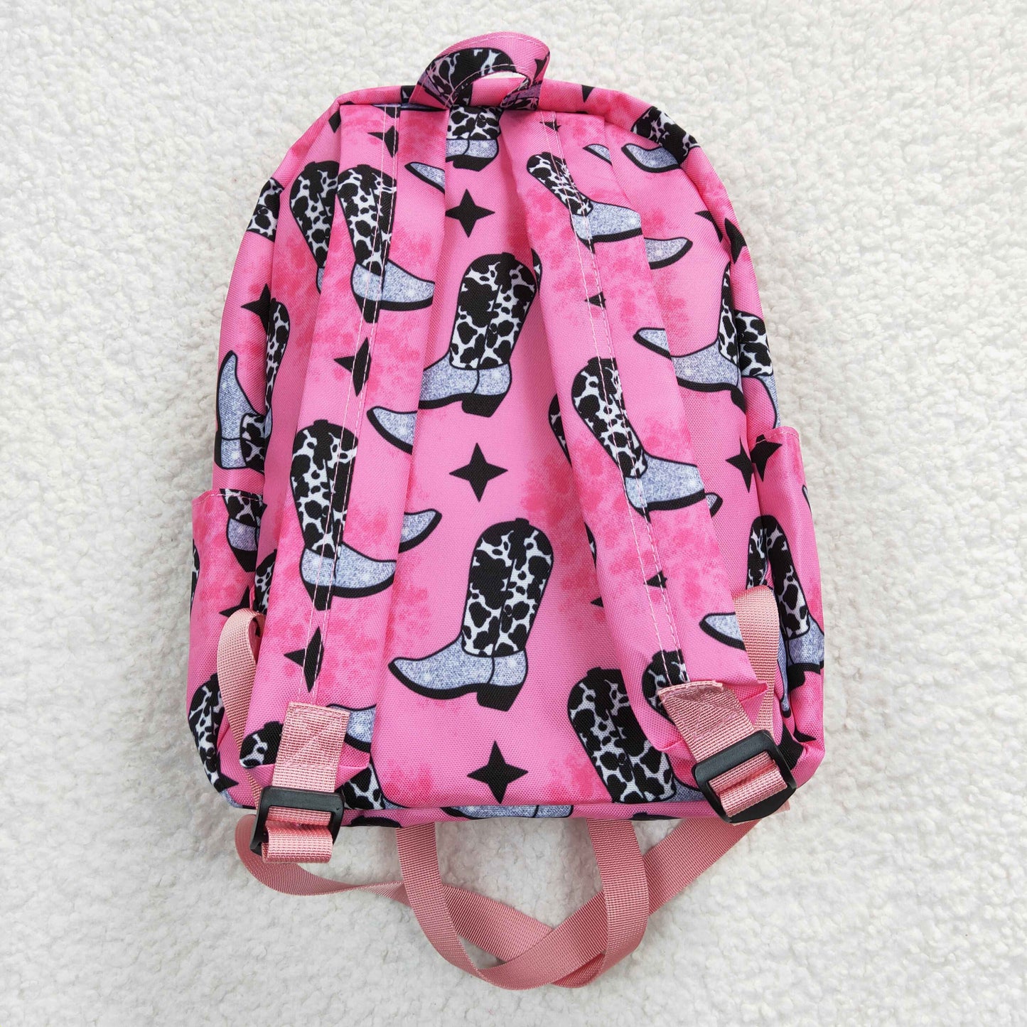 Girls cow hot pink boots print backpack BA0037
