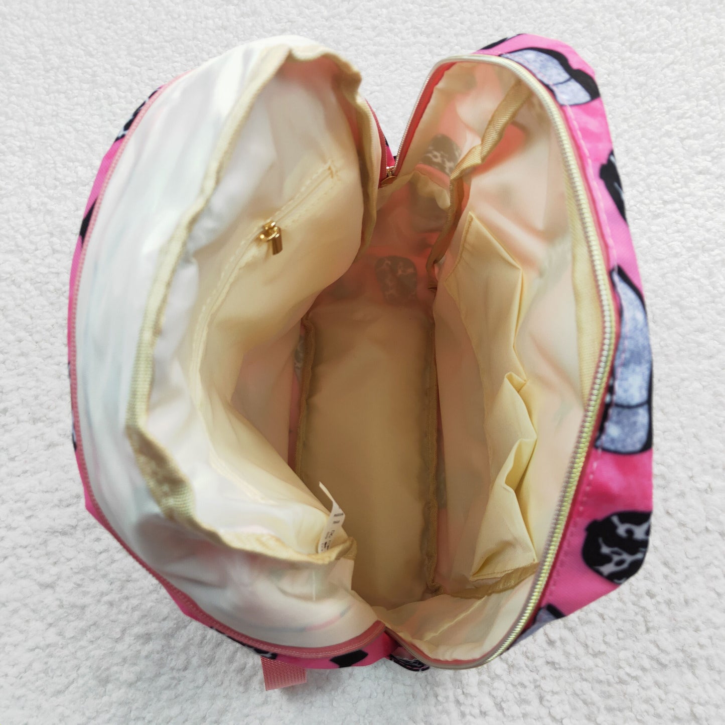 Girls cow hot pink boots print backpack BA0037
