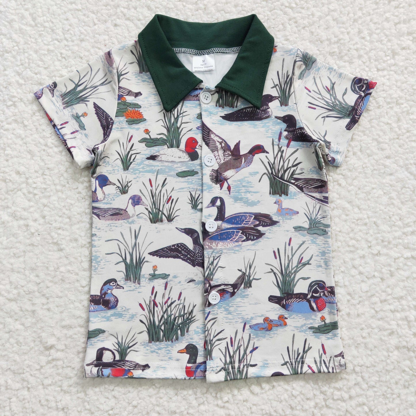 Boys duck print button up shirts BT0159