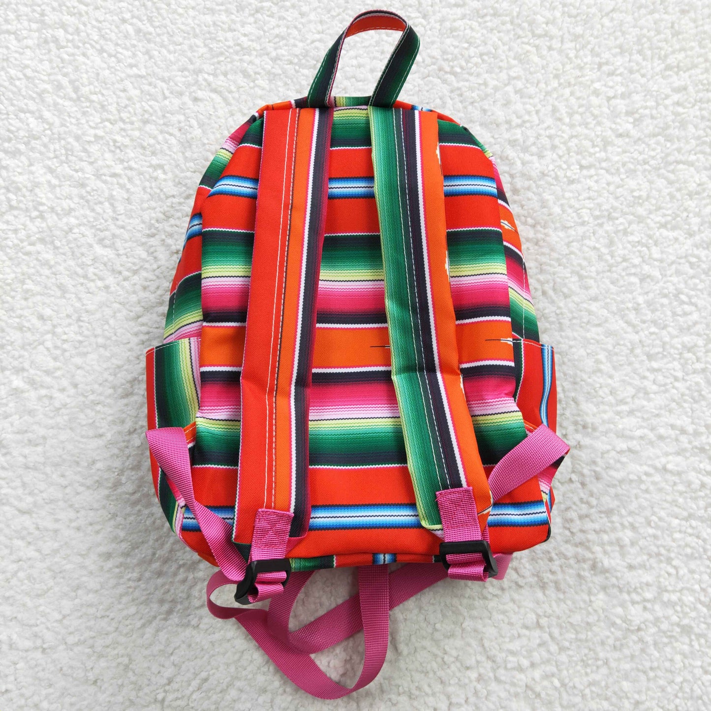 Girls bag red green stripes print backpack BA0040