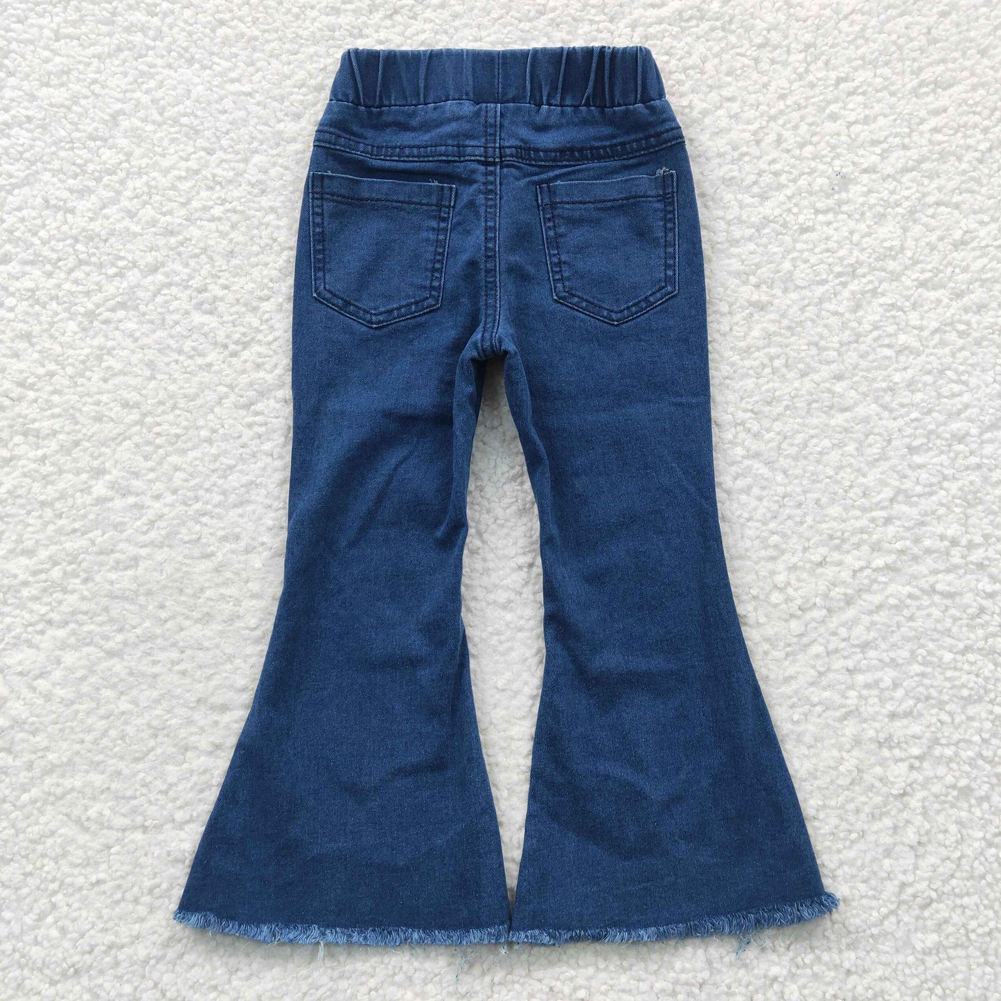 Baby Girls Blue Bleached Denim Bell Pants P0070