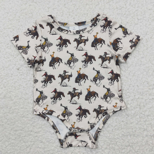 Baby boys rodeo print summer romper      SR0306