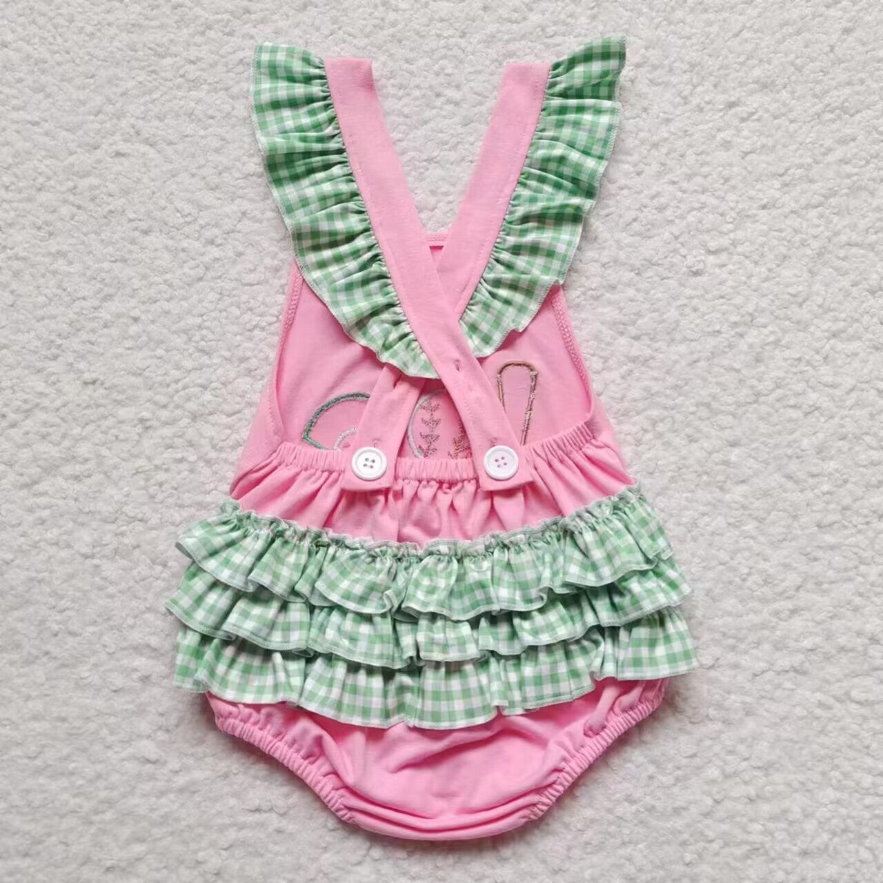 Baby girls baseball print summer bubble romper SR0271