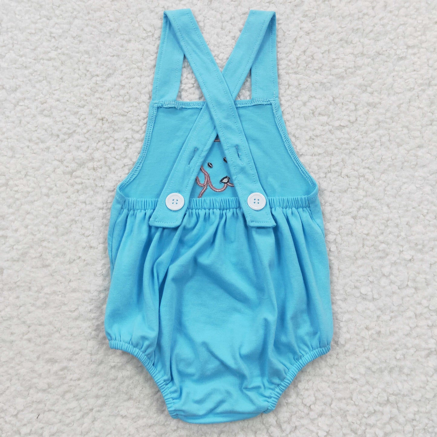 Baby boys blue dog embroidery summer romper SR0311