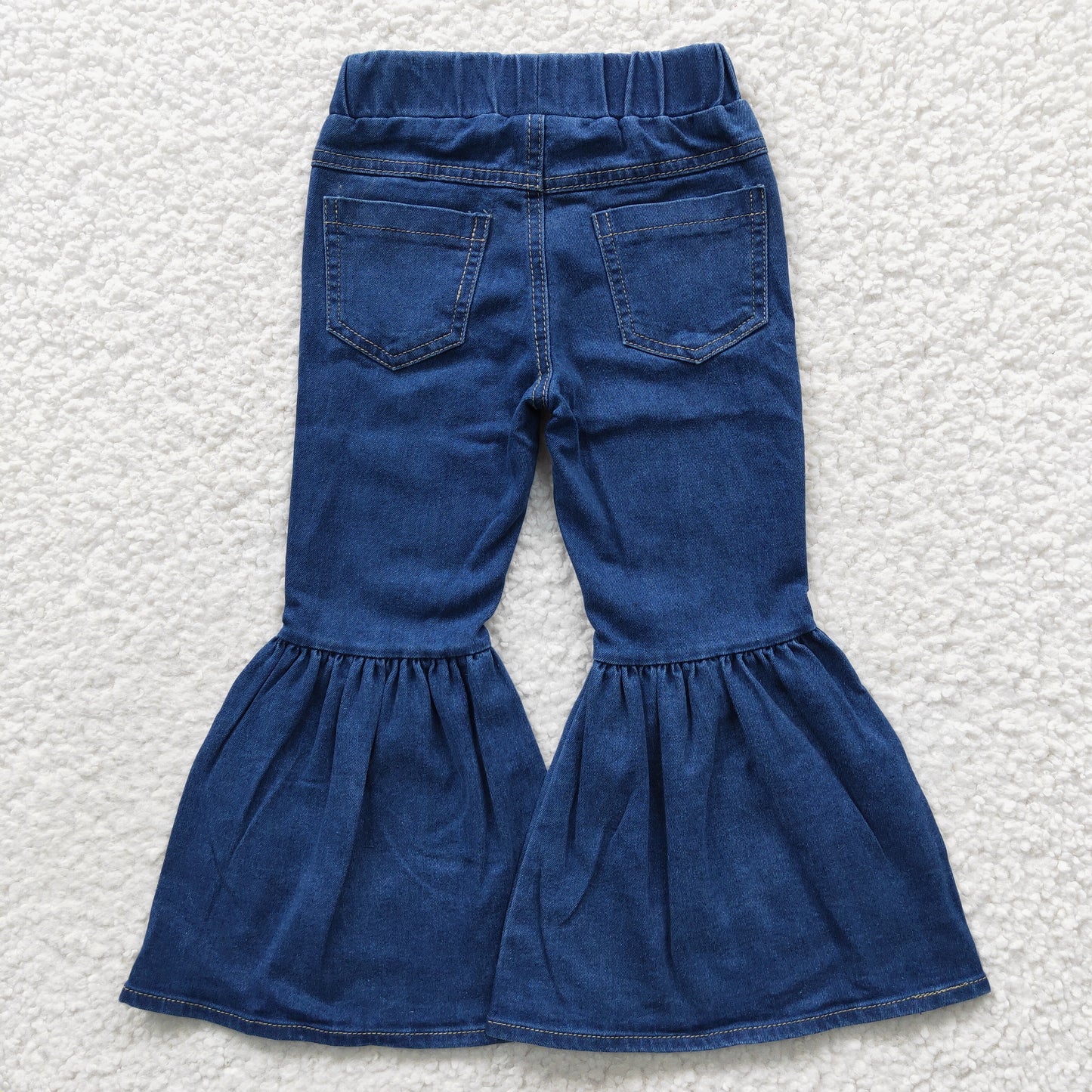 Baby Girls Blue Pocket Denim Bell Pants P0071