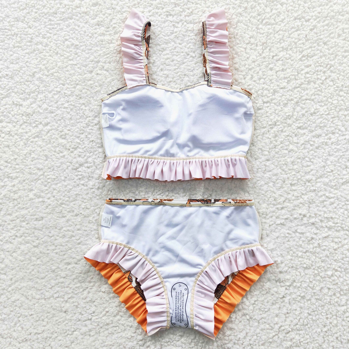 Girls cartoon mouse print 2 pieces swimsuit S0046