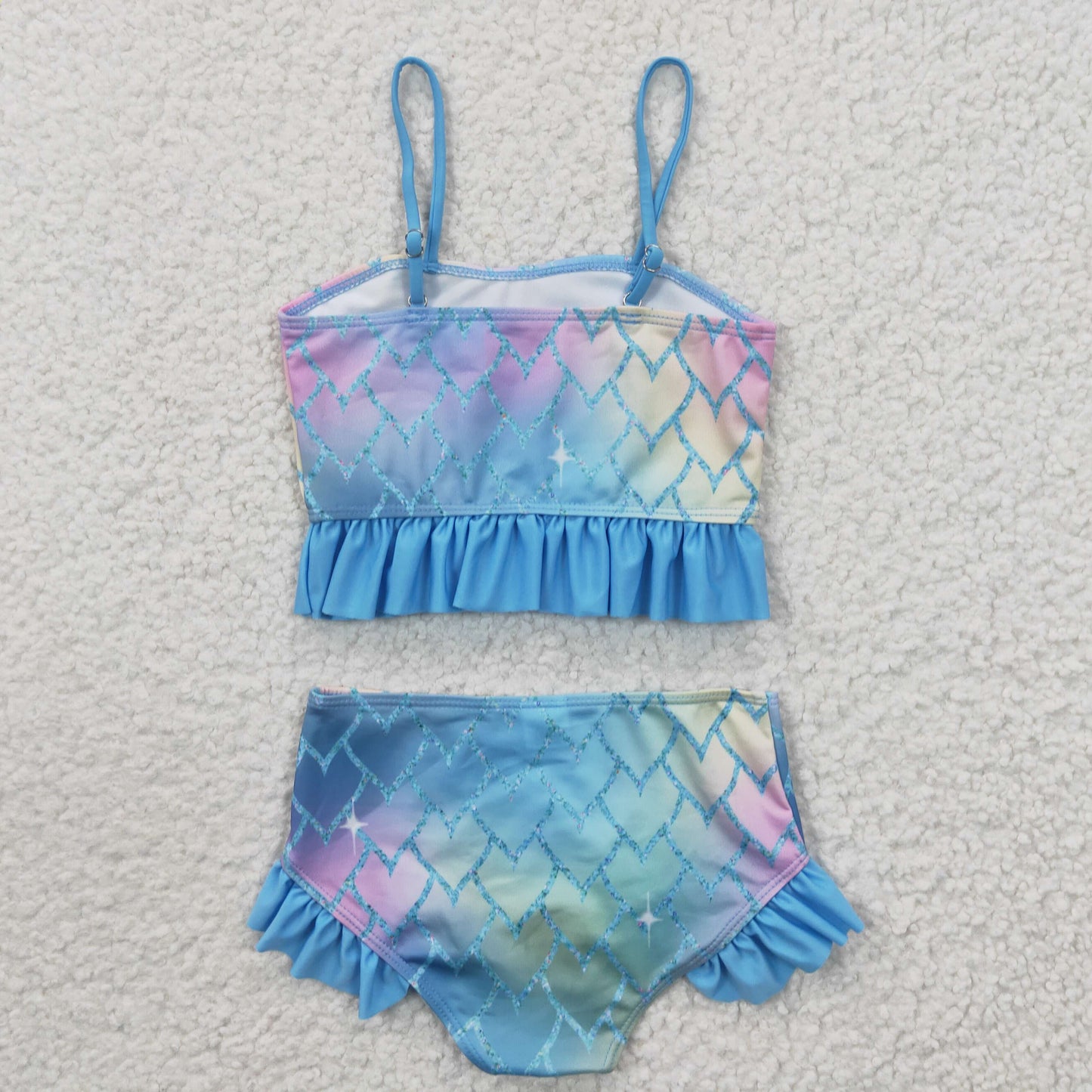 Girls colors print 2 pieces swimsuit S0061