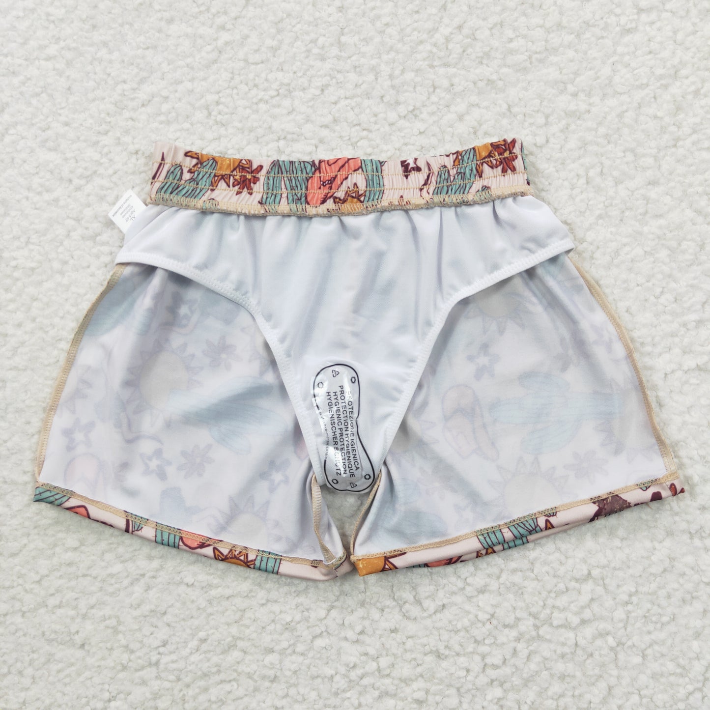 Boys western cactus print swim trunk S0030