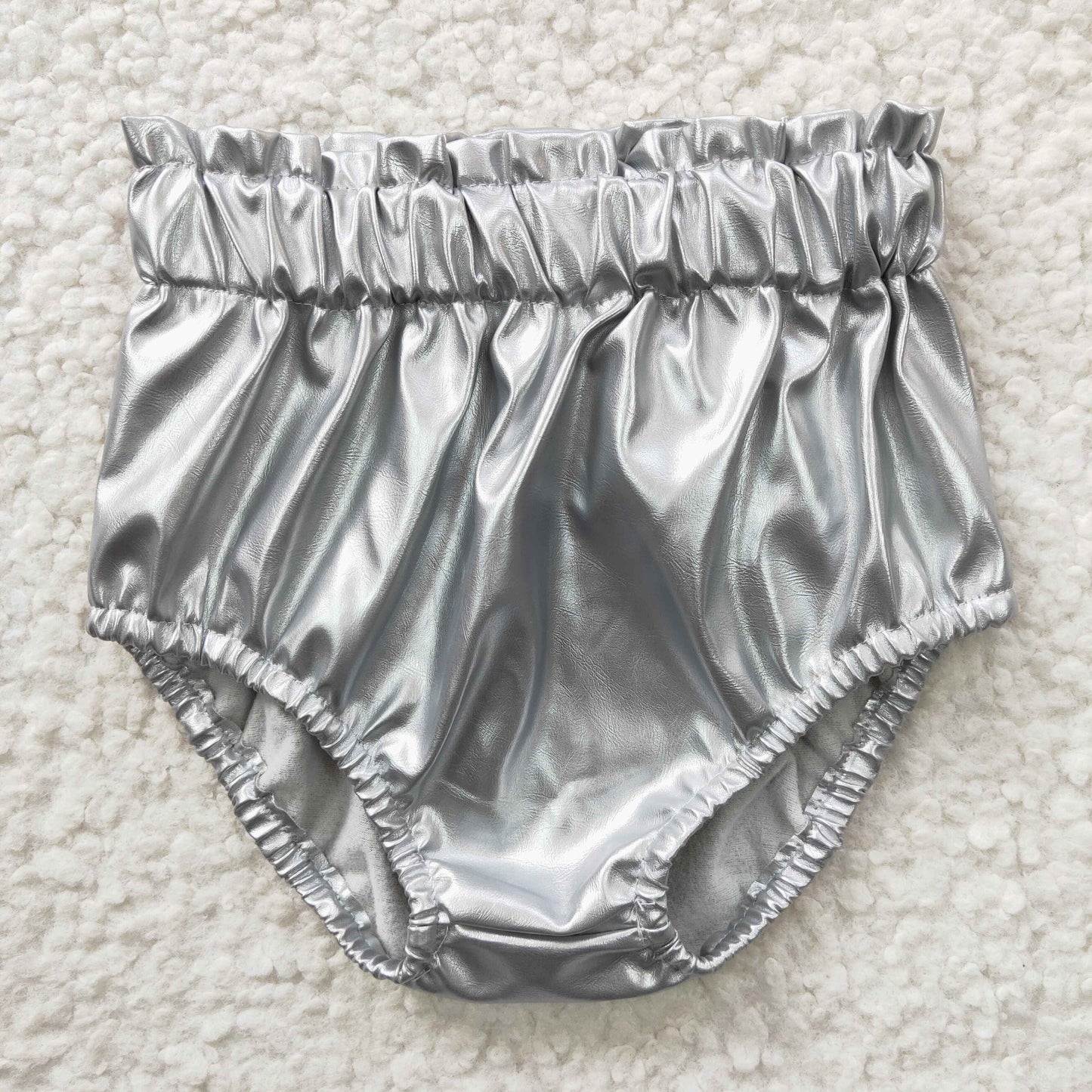Baby girls silver leather cloak bummie SS0048