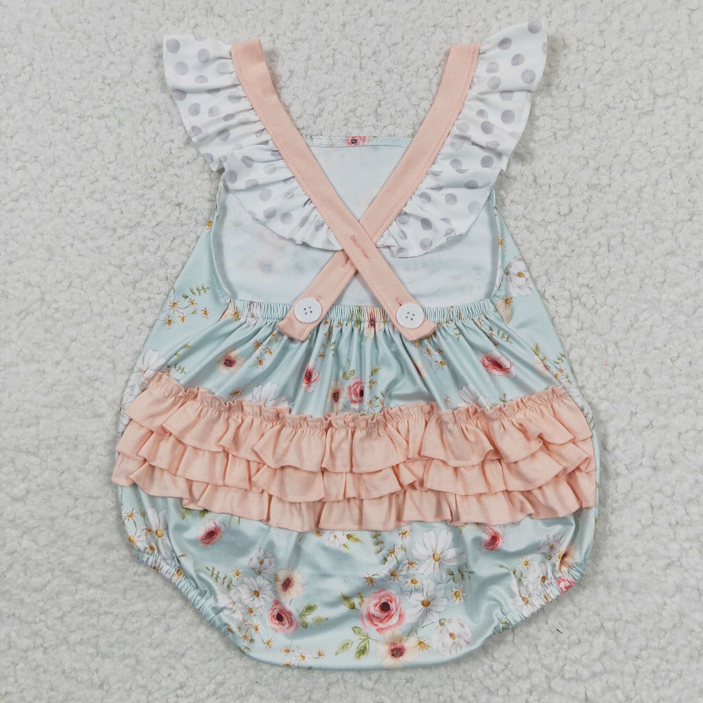 SR0336 Baby girls floral print bubble romper