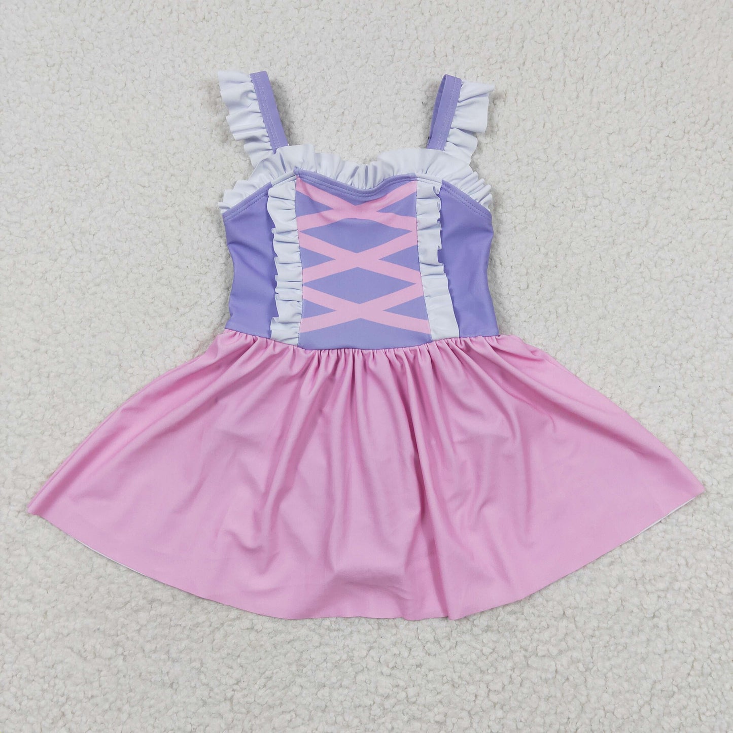 Girls cartoon princess design 1 piece swimsuits S0133
