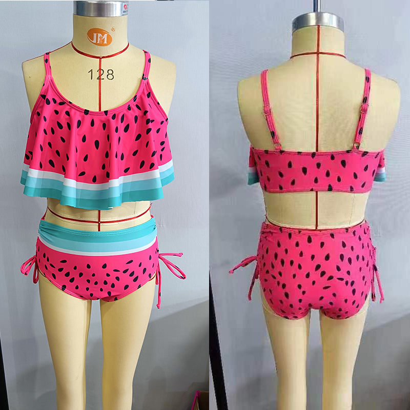 Girls watermelon print 2 pieces swimsuits S0143