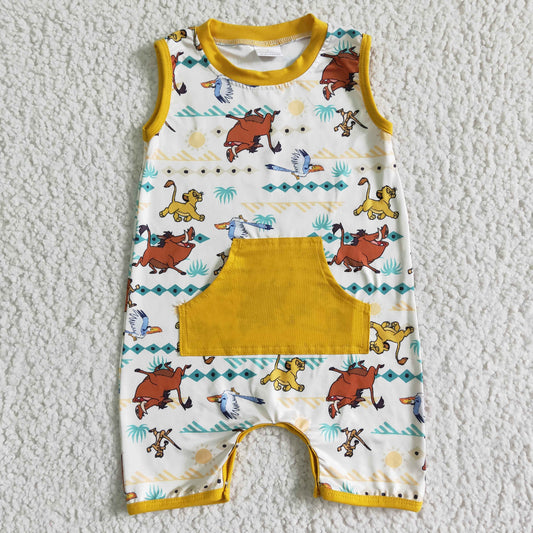 (Promotion)Cartoon lion Baby boys sleeveless romper SR0026