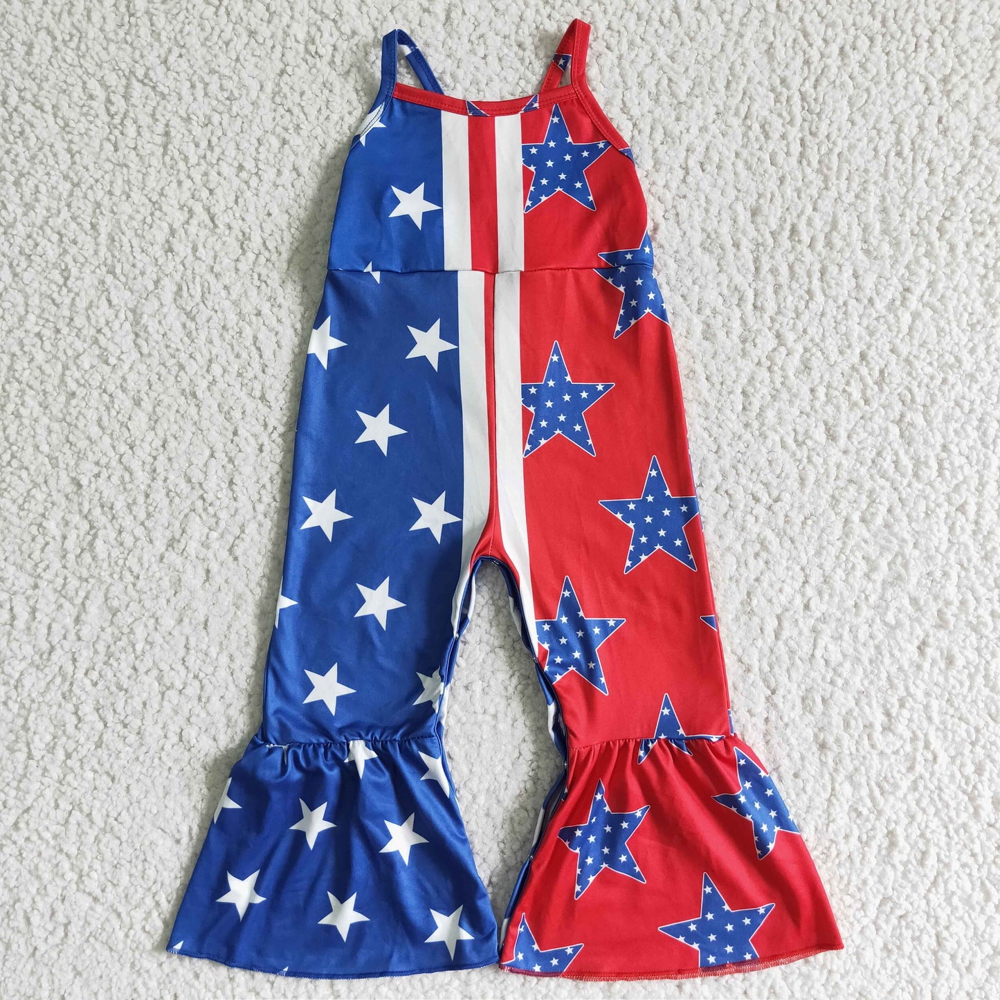 Baby Girls 4th Of July Summer Bell Bottoms Jumpsuits Sisters Wear