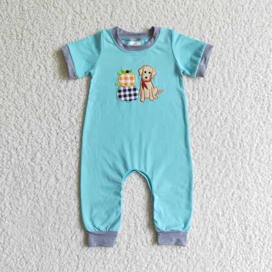 Boys fall pumpkin romper   SR0069