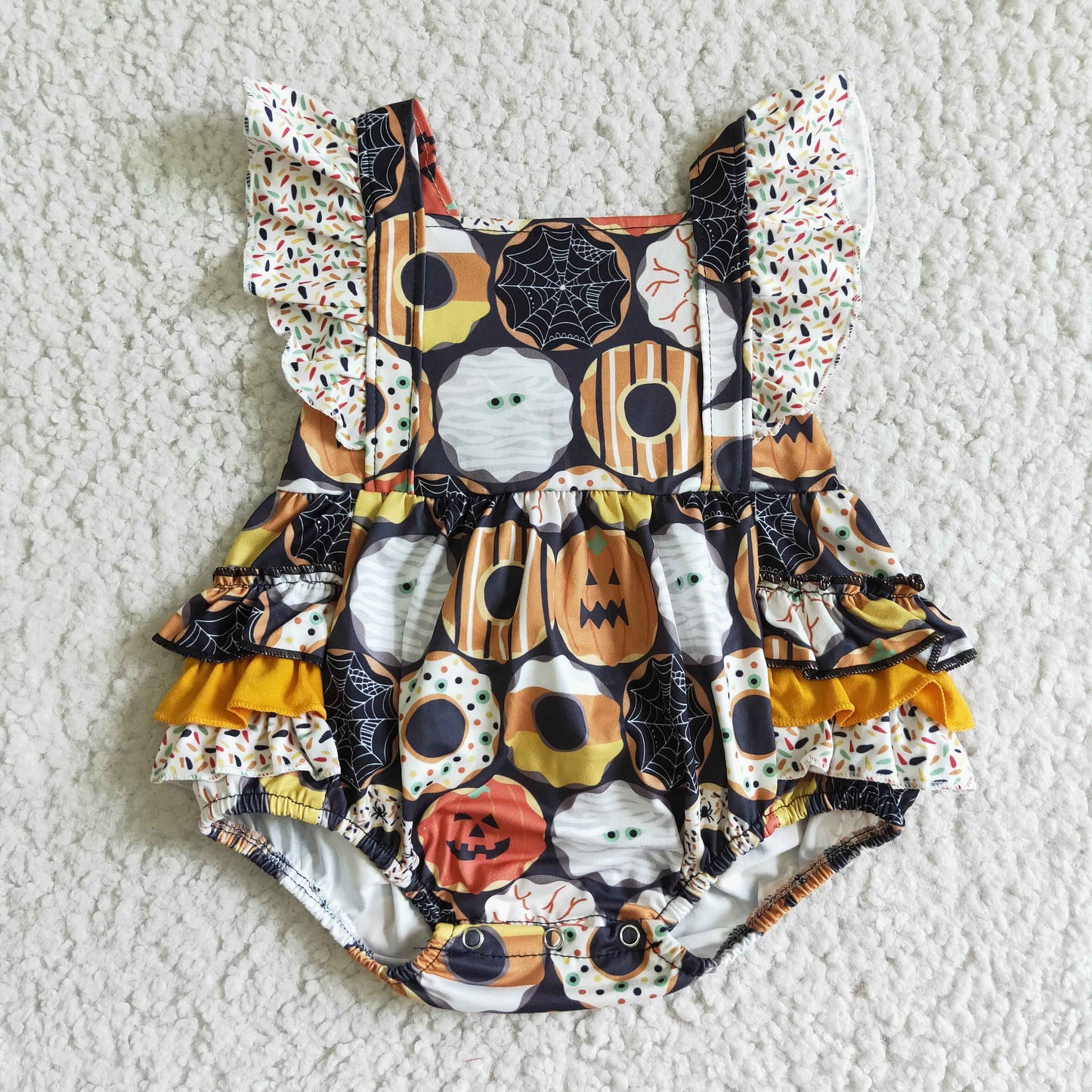 Baby girls bubble doughnut design Halloween romper SR0079