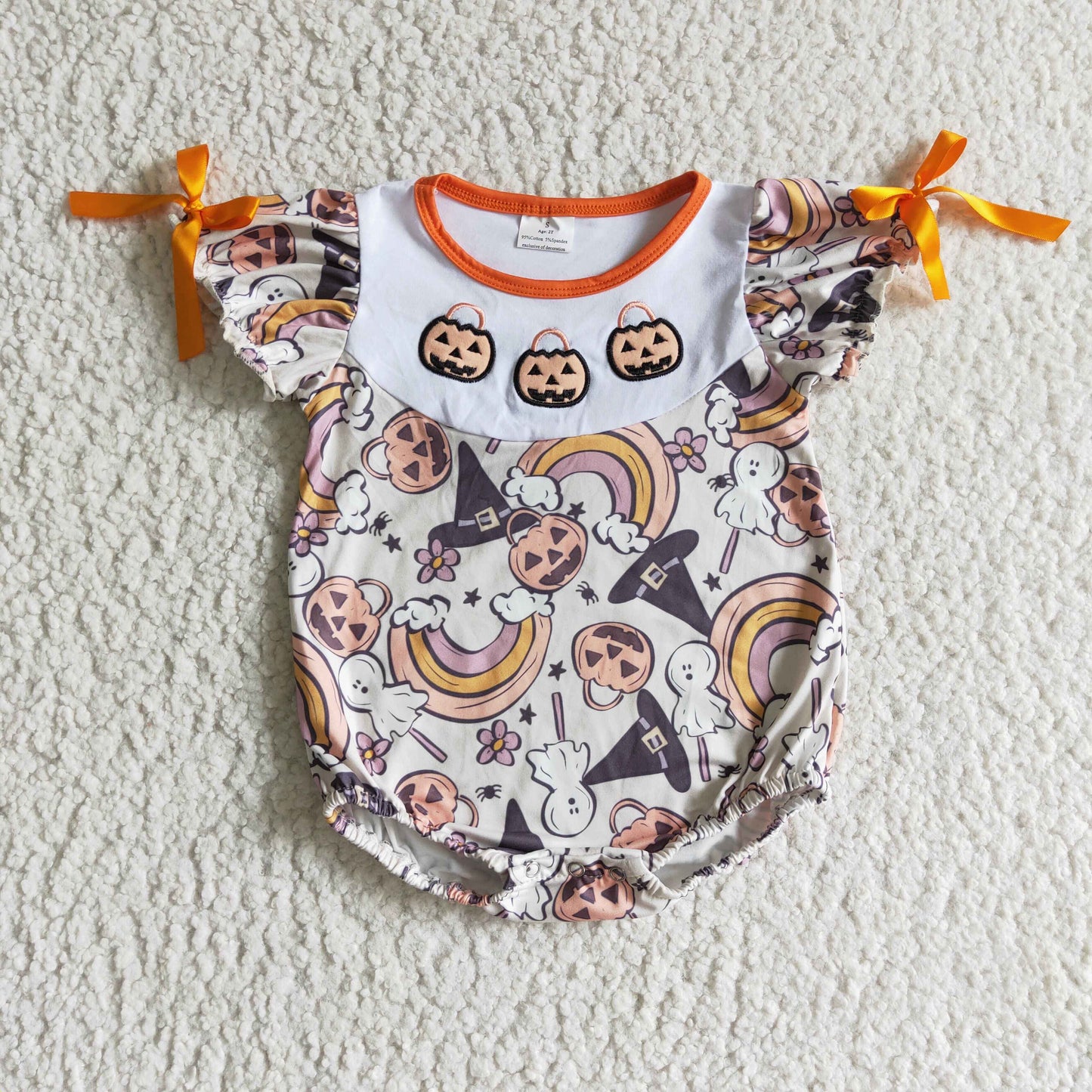 Girls Halloween embroidery romper SR0086