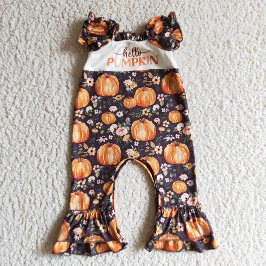 Girls short sleeve punpkin romper      SR0093