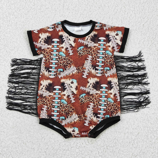 (Promotion)Baby girls leopard print tassels romper   SR0113