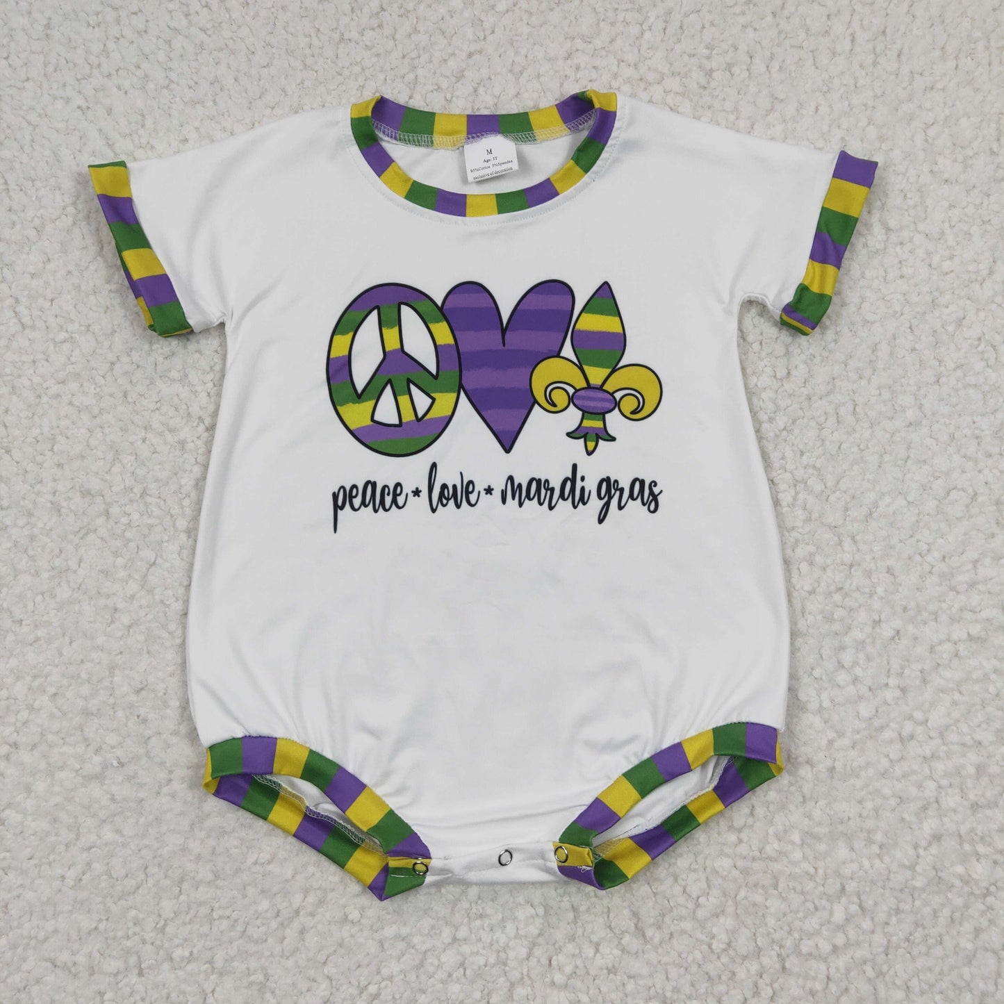 Baby Mardi Gras print romper SR0123