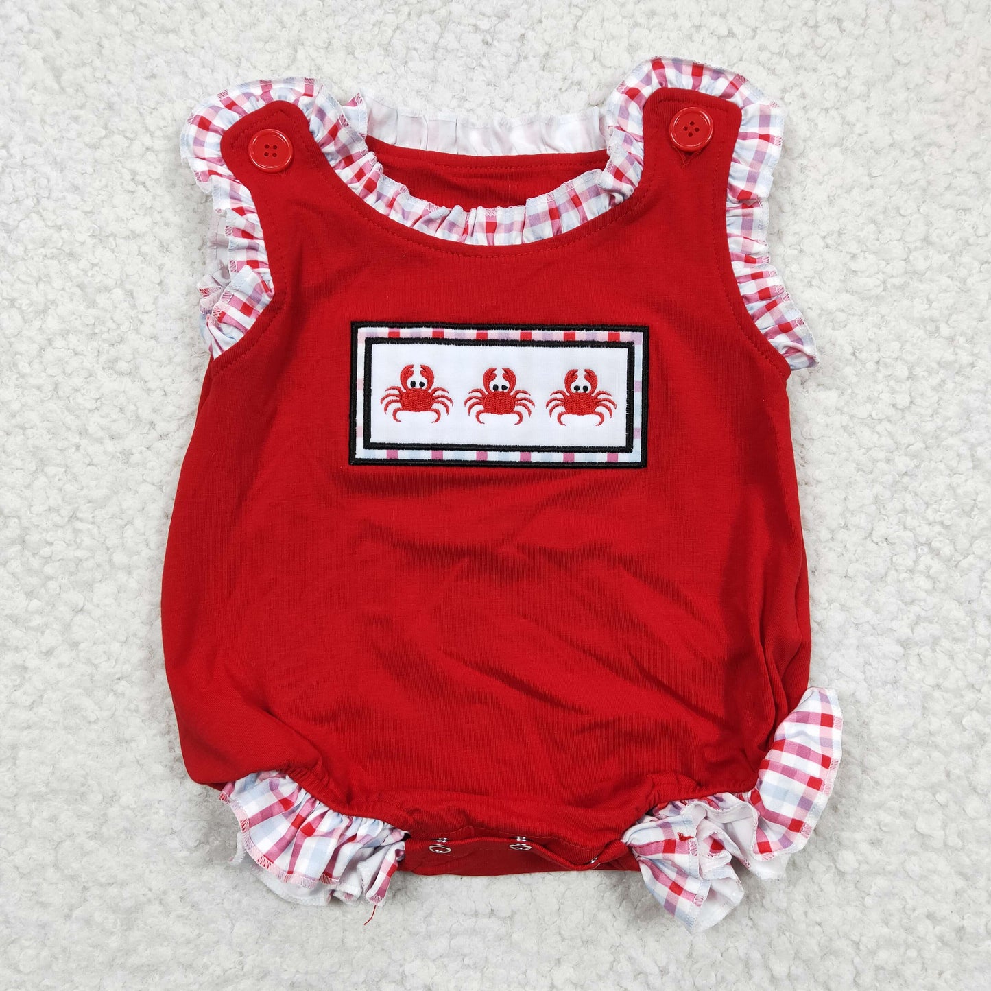 Baby girls crab print romper SR0156