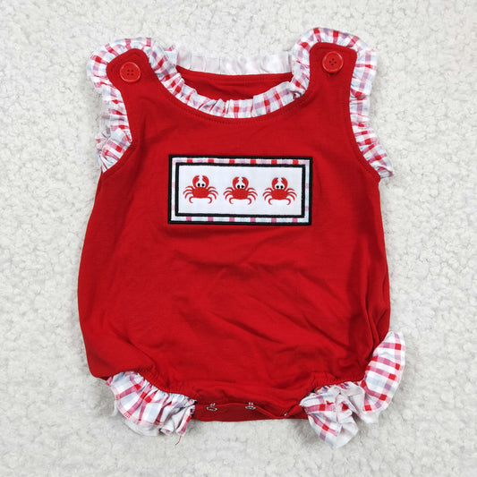 Baby girls crab print romper   SR0156