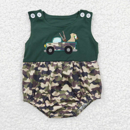 Baby boys camo print hunting summer romper      SR0183