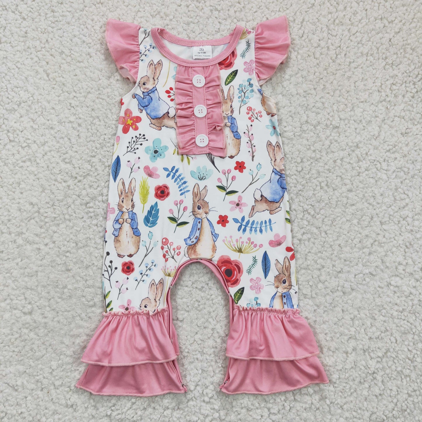 Baby girls bunny print Easter romper SR0198